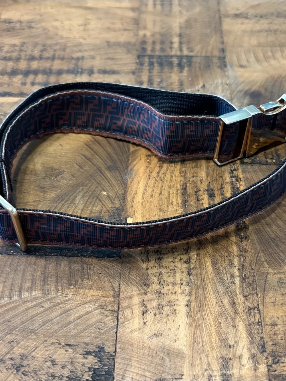 Designer-Inspired Fabric Dog Collar with Gold Hardware